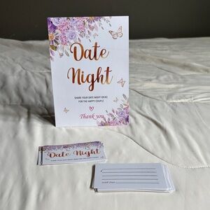 Floral Butterfly Date Night Cards for Couples Bridal Shower